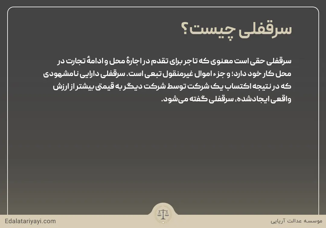 معنی سرقفلی چیست؟‌ - وکیل سرقفلی